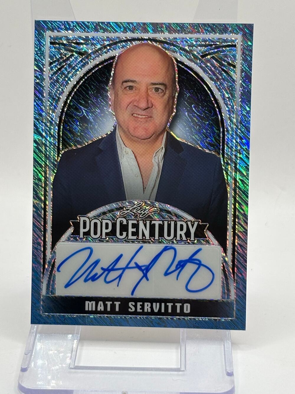 2024 Leaf Metal Pop Century Matt Servitto Blue Shimmer Auto 1/15 SP Sopranos
